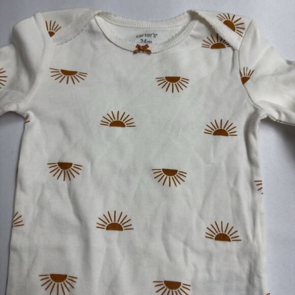 Carter's Long Sleeve Bodysuit Infant Size 24 Months White, Sun - Picture 2 of 5